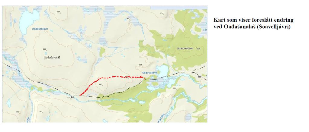 at krav til avkjørsler i Statens vegvesens håndbok 017, kap. C.3.4. overholdes. Kart over løypenettet i Tana bru. Tilførsesløype 17 B i sør foreslås forskriftsfestet.