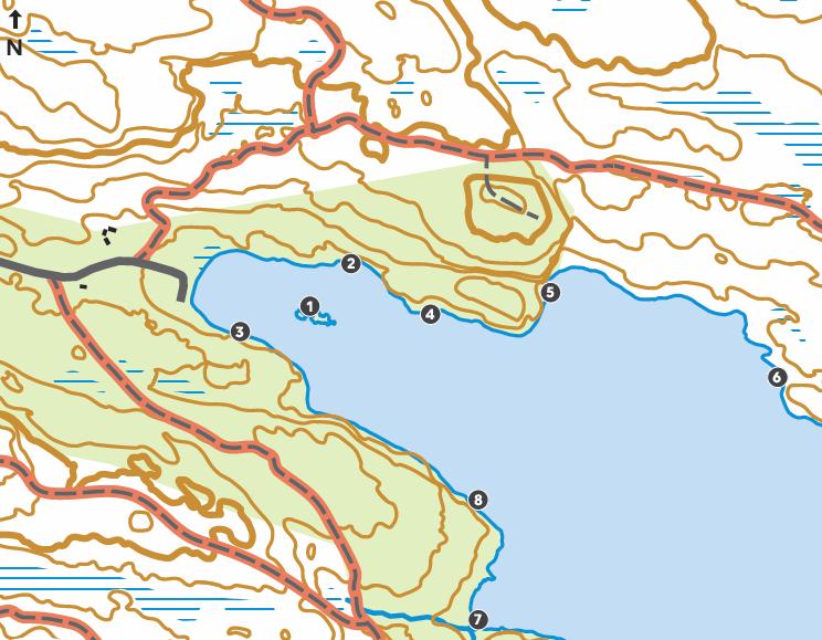 KANO ORIENTERING - OPPGAVEARK Det er satt ut åtte poster på Donevann. Hver post har kart og tre bokstaver som tilhører ulike løyper (hvit, gul og rød).