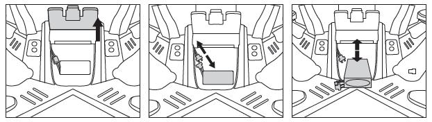 Merknader: Lad med distribusjon av DCH640 USB-lader. Forsiktig Hold en forsvarlig avstand fra flyet av sikkerhetsmessige årsaker. Ikke se direkte inn i lysene, da lys kan produsere laserstråling.