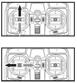 2. Trykk opp på den venstre kontrollspaken, rotasjonshastigheten for hovedrotoren øker og flyet går opp.