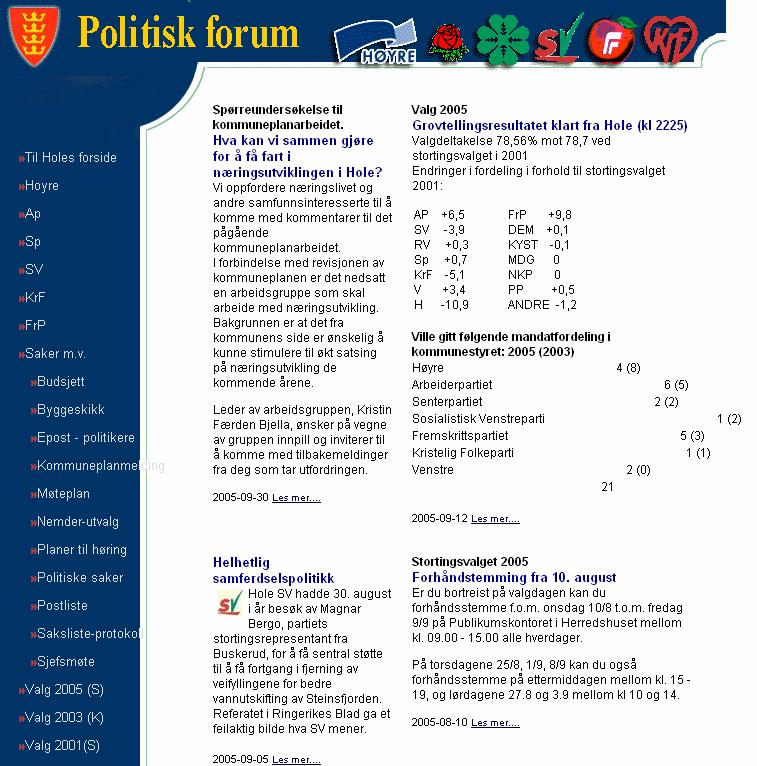 Politikernes arena Politisk forum