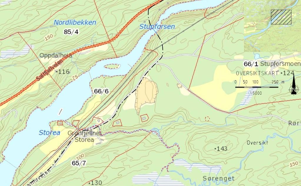 Side 7 Kart 4: Kartutsnitt av strekningen der omsøkte jordkabel