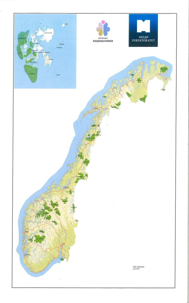 Nasjonalparker i Norge Kilde: www.dirnat.