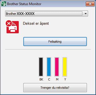 A Feilsøking Bruk denne delen til å løse problemer du kan møte på når du bruker Brother-maskinen.