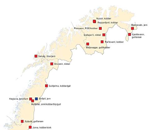 Forekomster i Nord-Norge av