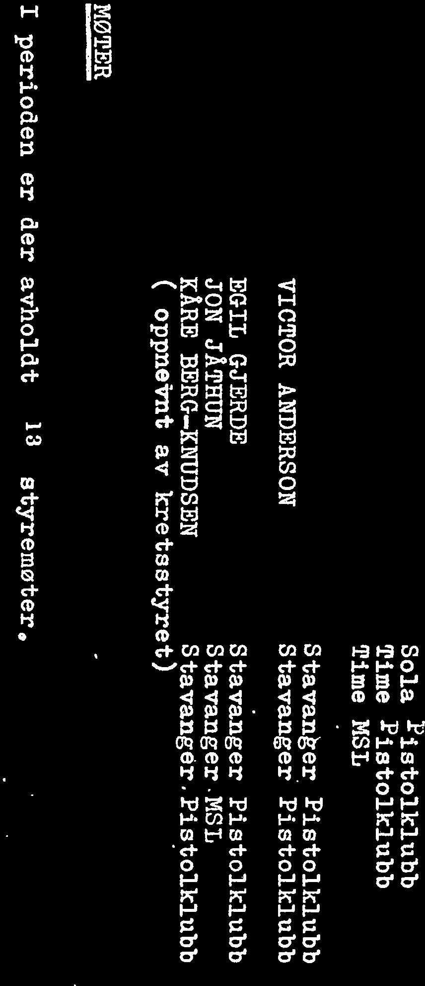 JOHANSEN Stavanger Pistolklubb nestformann IAR UEIJAND Time MSIJ kasserer KÅRE BERG