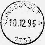 1 Type: IIA Utsendt 14.03.1885 Stempel nr. 6 Type: I25N Utsendt KLINGSUNDET A Innsendt 7753 Registrert brukt fra 22.03.93 FH til 10.12.96 FH KLINGENSUNDET Innsendt 21.06.