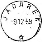 Poståpneriet JÅDÅREN ble lagt ned fra 01.04.1962. Stempel nr. 1 Type: SL Fra gravør 29.06.