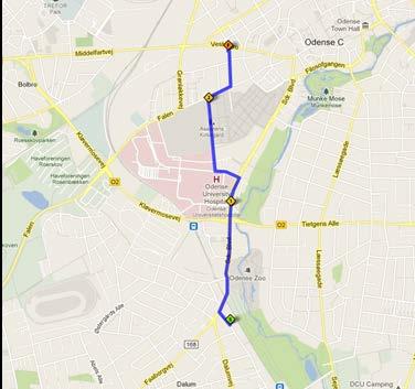 Route example Odense Best route part the best route part is Heden, because it is the