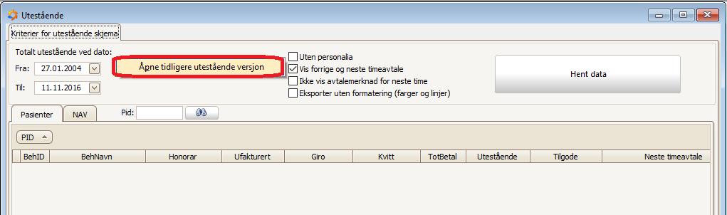 UD-16.014 GI MULIGHET TIL Å SKRIVE UT TEKNIKERSKJEMA UTEN NAVN, ADRESSE OG FØDSELSNUMMER (ANONYMT SKJEMA).