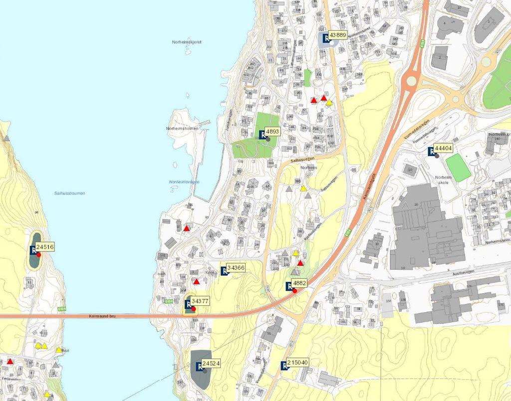 47 I området er det SEFRAK-registrerte bygninger (i hovedsak bygninger fra før 1900). Disse ligger enkeltvis og i mindre samlinger (tun) utenfor planområdet.