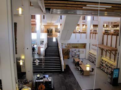 FLERE ANKOMSTER TIL BIBLIOTEKSPAVILJONGEN Eksisterende heis i biblioteket kan enkelt forlenges med tre etasjer, slik at bibliotekspaviljongen kan nåes direkte