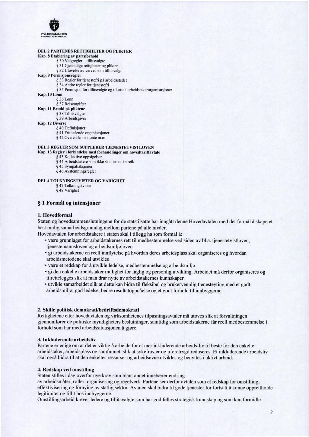 FYLKESNANNEN MØRE OG ROMISOM. DEL 2 PARTENES RETTIGHETER OG PLIKTER Kap.