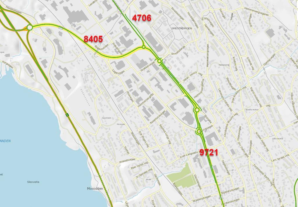 Trafikkmengde Vegdatabanken har trafikkmålinger for Fåberggata, Gubrandsdalsvegen og opptrekksarmen fra Sannom. (FV.213) fra april 2017. Kartet nedenfor viser midlere ÅDT for valgte strekninger.