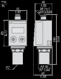 (1) Fluid entry: 1/4-18NPT female Connections and Schema Connector Wiring (1) I Out or V Out