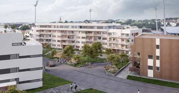 På Stadion er det tilrettelagt for livskvalitet og komfort fra A til Å. Gode terrasseløsninger med tribuneutsikt mot nord og gode solforhold mot sør.