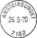 Stempel nr. 6 Type: I2N Fra gravør 26.05.1970 ANSTEINSUNDET Innsendt 7182 ANSTEINSUNDET ANSTEINSUNDET brevhus I ble opprettet 01.04.1972 i Roan kommune.