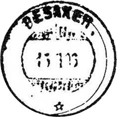 Postkontoret 7190 BESSAKER ble lagt ned fra Stempel nr. 6 Type: TA Utsendt 13.11.