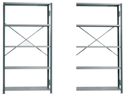 1.21 Rom P-10 Reoler D: 600 mm 1 Gulvreol i stål modell V06 totalmål hele reolen 2000x600x2100 mm, 6 stk flyttbare hyller 1000x600 mm i høyden,