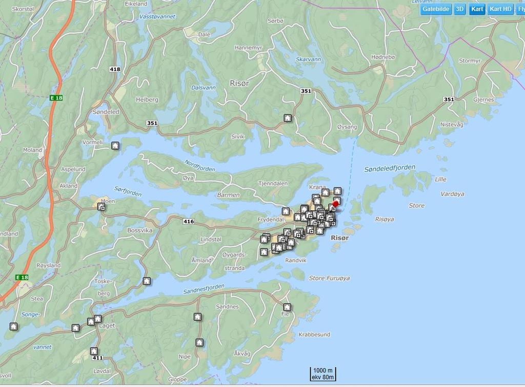 Utredning om steds- og boligutvikling i Risør kommune side 34 Boligpriser i Risør og regionen Gjennomsnittlig kvadratmeterpris Eneboliger 25000 Pris m2 20000 15000 10000 5000 0 2005 2010 2015 0901