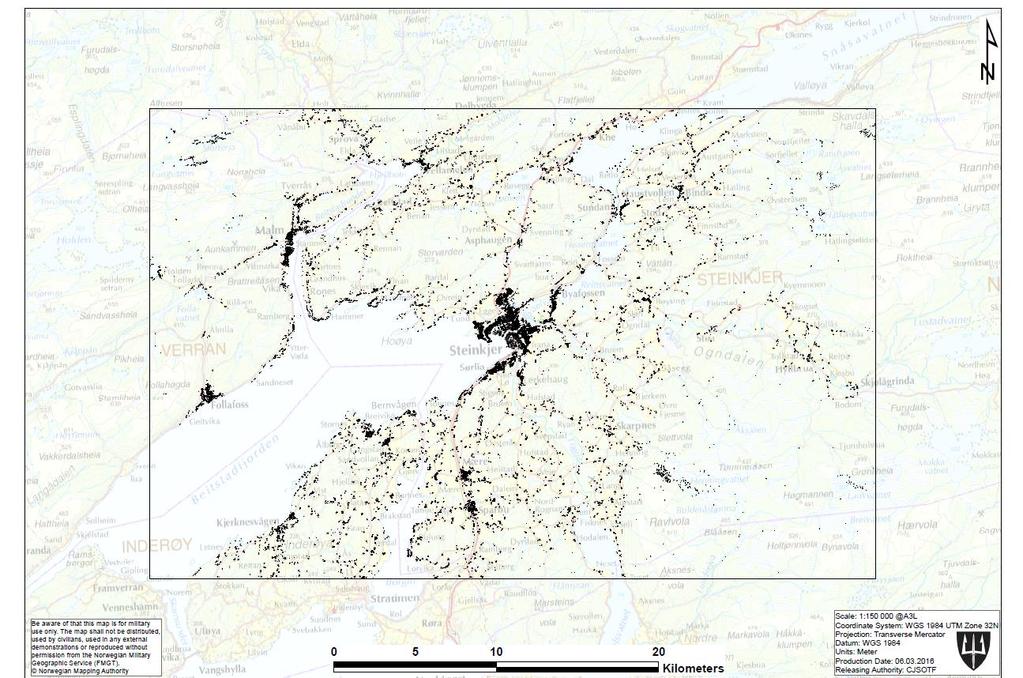 Factor 1: Close to Steinkjer Spatial Selection: 30 000