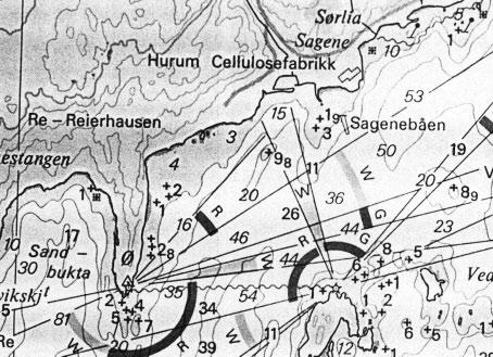 B1 S1 B2 S2 B3 B4 S3 S4 Figur 5. Utsnitt av sjøkart som viser stasjoner hvor det ble innsamlet sediment i 2000 (S1-S4 sirkler) og blåskjell (B1-B4 kvadrate). Kilde: Berge og Berglind 2000.