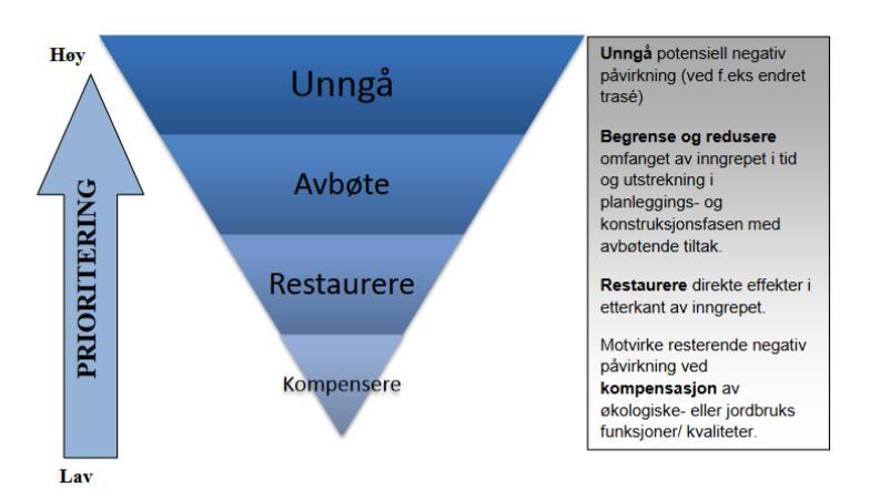 Hierarkisk framstilling av tiltak for å unngå negativ