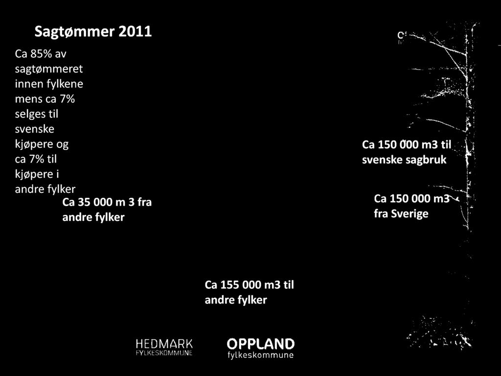 fra andre fylker Ca 500000 m3 bearbeides i Innlandet Ca 50 000 m3 til