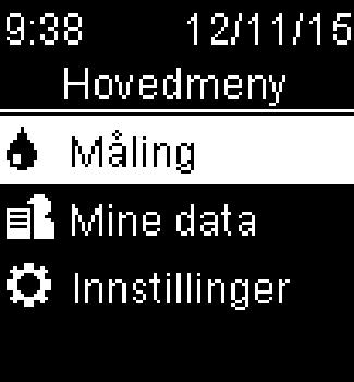 Skjerm Beskrivelse Uthevet alternativ (Måling) Trykk for å åpne menyen Måling.