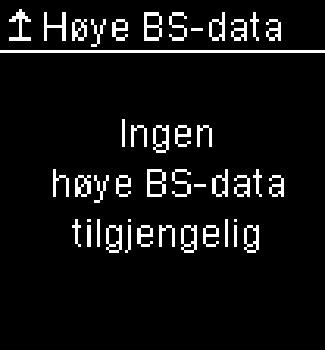 Målområder er Av, og det er ingen måleresultater for Lave/høye data lagret i