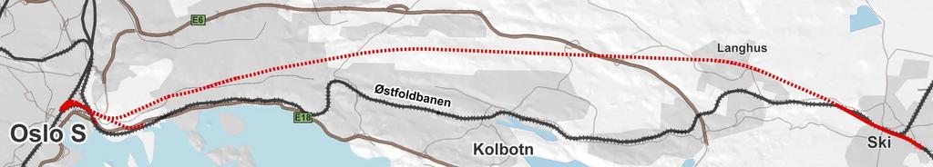 FOLLO LINE PROJECT Connection Oslo S ~20 km tunnel Ski Area Follobanen gir mulighet for 11 min mellom Oslo og Ski Samspill med