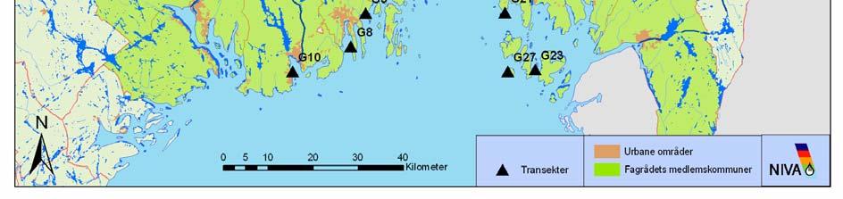 Videre er også likheten mellom stasjonene/områder analysert ved hjelp av multivariate analyser. Noen av resultatene fra likhetsanalysene er presentert her.