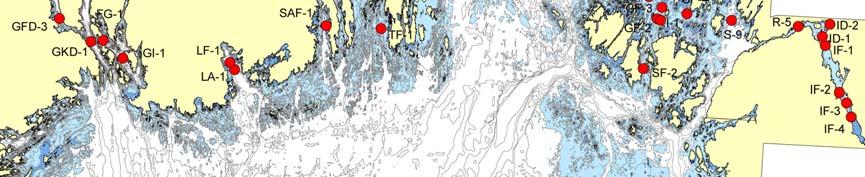 To av DNV s dykkestasjoner er nå erstattet med to stasjoner (stasjon G26, G27) hvor det tidligere er foretatt transektanalyser av Fredriksen og Rueness (1990) og før det skrapeundersøkelser av