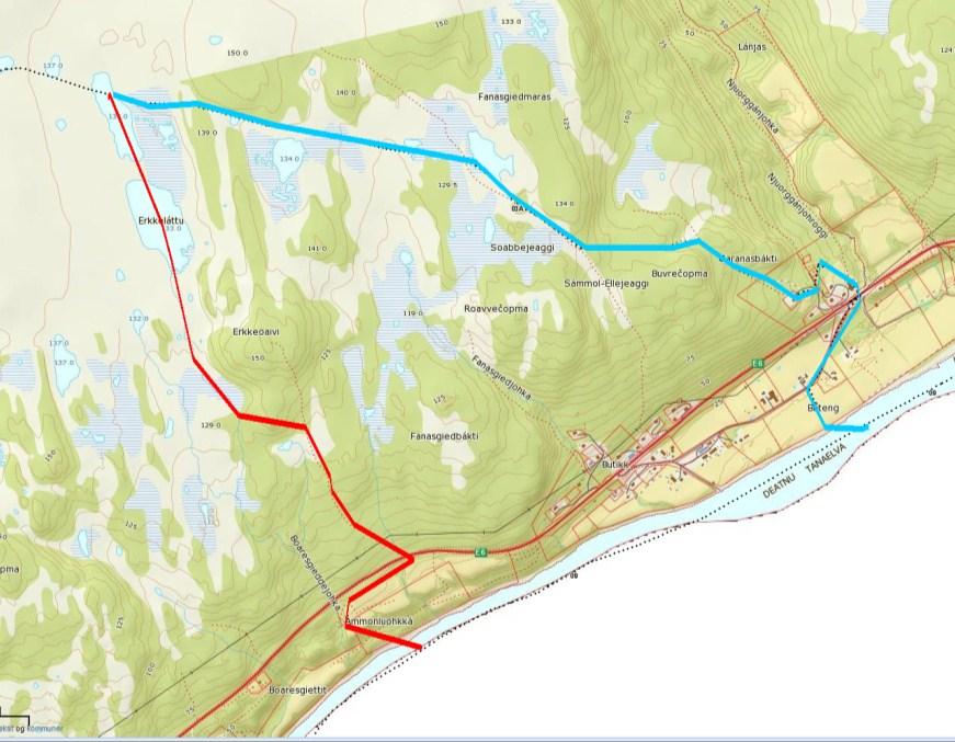 sakene må eventuelt vurderes ved senere revisjoner da det er krav om at løypenedleggelser/behov for nye traséer sendes på høring. Kart 2.