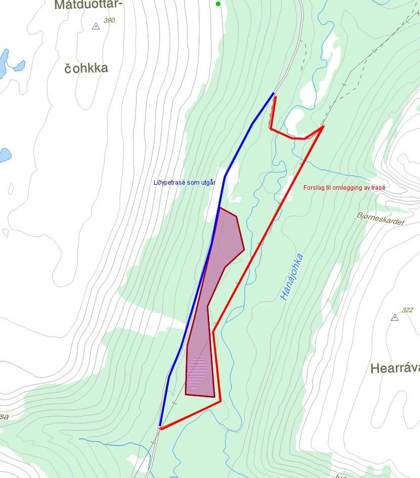 Hanadalen: I Hanadalen ble det gjennom begge høringsrundene bedt om innspill knyttet til at traséen går gjennom et utløpsområde for snøskred.