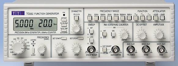 2 Funksjonsgenerator TG550 Skal vi analysere analoge og digitale kretser trenger vi en signalgenerator.