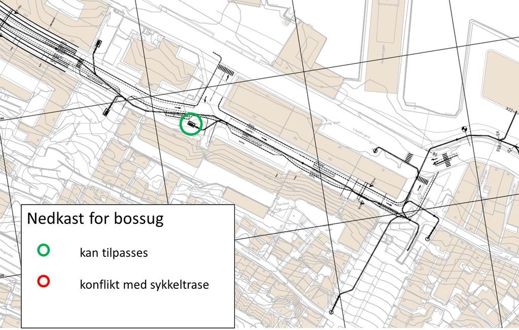 sykkelfeltet retning sentrum.