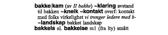 same førsteleddet. Ein kan då erstatte førsteleddet med ein tilde i dei neste oppslaga slik vi ser i Fig. 2.