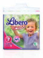 Libero Baby Soft og Comfort Fit festes med borrelås som kan løsnes og festes mange ganger.