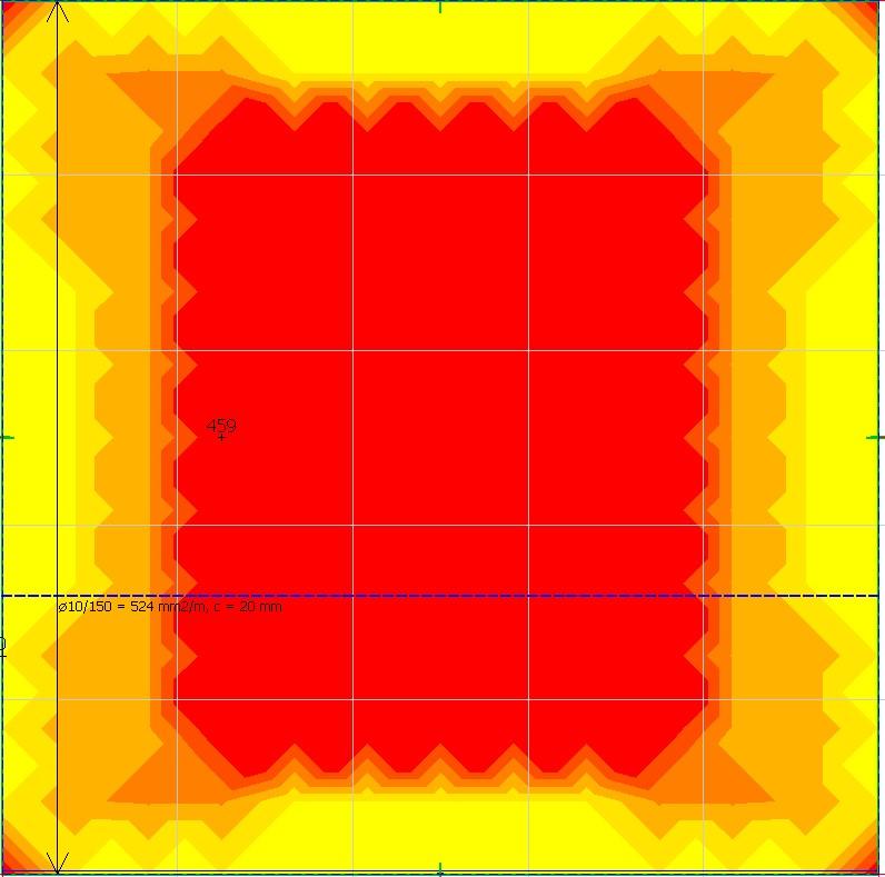7. Beregning av armering FEM-Design For å se nærmere på hvordan FEM-Design beregner armering, blir det samme dekket som ble brukt til å teste Wood-Armer ligningene undersøkt videre.
