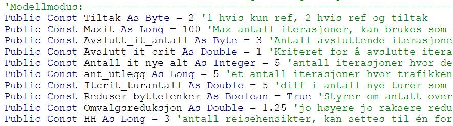 Prosedyre Bilde 22: Parametere De parameterne som er mest relevant å vurdere her er: Maxit Avslutt_it_crit Avslutt_it_antall Maxit er det maksimale antall iterasjoner, når dette antallet nås stopper