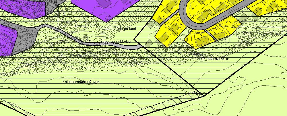 Reguleringsplan 2022-32 KJØLLEFJORD PlanID 2005-01, LEBESBY KOMMUNE Vedlegg D Reguleringsendring sak 13/267 Bakgrunn T 42 forslag om å legge inn ny gang- og sykkelvei berører T 26 og friluftsområde