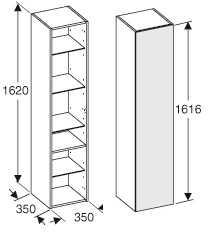 Leveres i hvit halvblank, grå halvblank (NCS S5000), sort ask og alm. Høyskap, 350x1620x360 mm, hvit 9780321001 7018579 6.546,- 8.