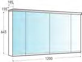 Farge hvit eller eik. Eluttak inngår (230V). IP44-klasse. Porsgrund Glow speilskap 1200, hvit 9650321501301 7019109 10.750,- 13.