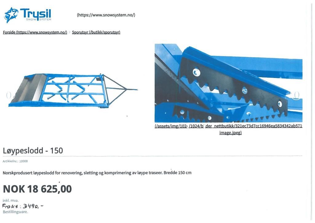 Trysil (https://www.snowsystem.no/) /1024/1). imagejpegl Løypeslodd - 150 Artikkelnr.