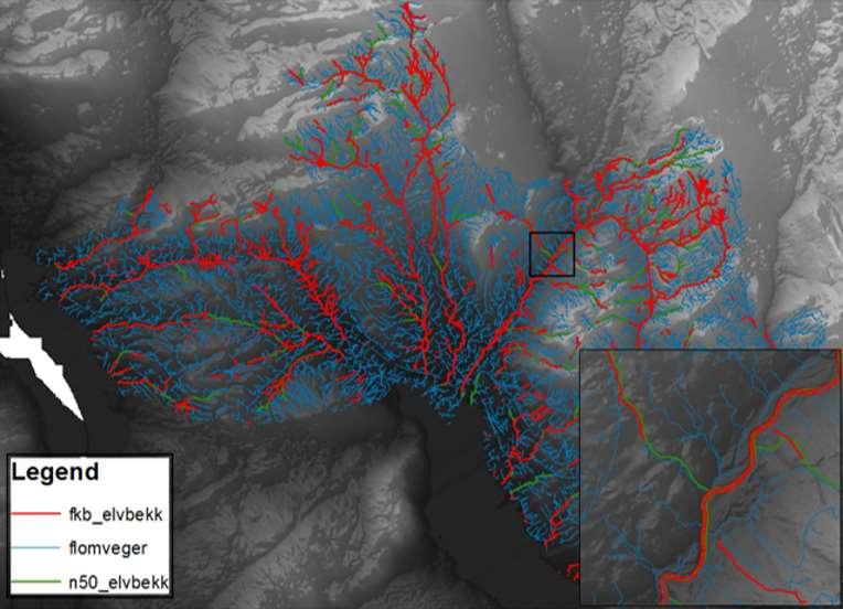 Pilot Hamar/Trondheim FKB-bekk Flomveg fra laserdata N50 1. Produksjon av Flomveger basert på best mulig DTM 2. Gis analyse for å finne alle flomveger der det er FKB vann 3.