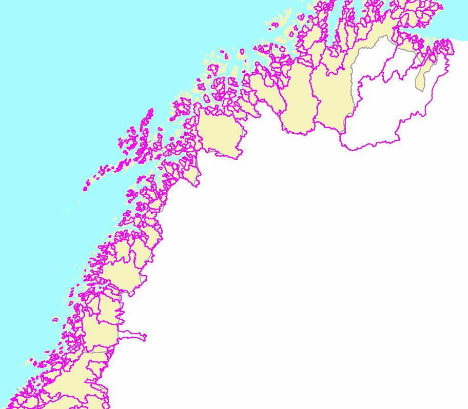 Figur 14. FLROSE-diagrammer for vannføringsstasjoner i store vassdrag i Nord-Norge. Areal Eff.sjøpr. Høydeforhold, moh. Vannføringsstasjon km 2 maks. median min. 139 17 Bertnem 5163.