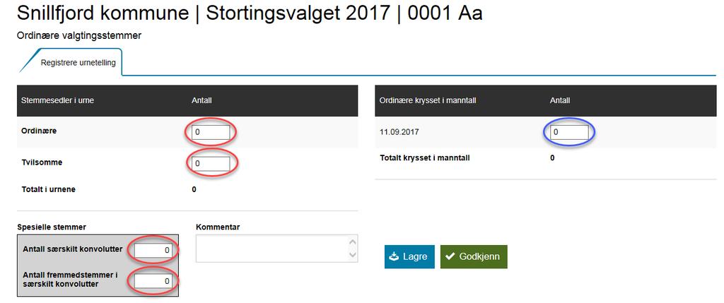 Urnetelling med opptellingsmåte sentralt