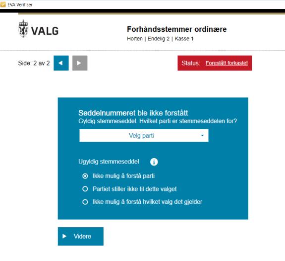 Godkjenning av stemmesedler vl.