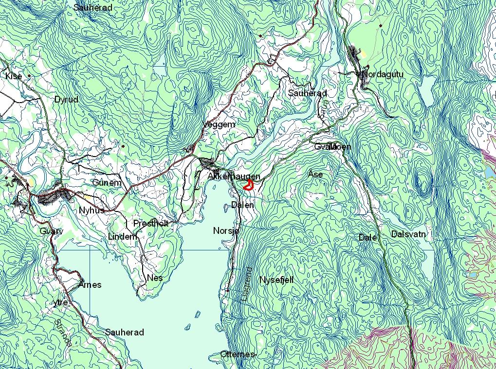 Området Planområdet ligger i Liagrenda, rett øst for Akkerhaugen i Sauherad kommune.